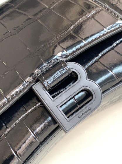 Balenciaga crocodile pattern black buckle medium hourglass bag - Image 5