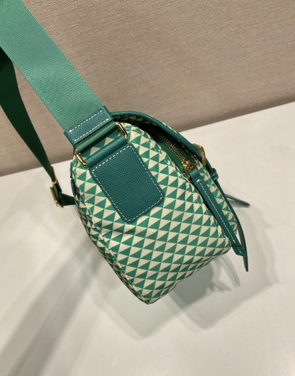 Prada Green Classic Print Messenger Bag - Image 5