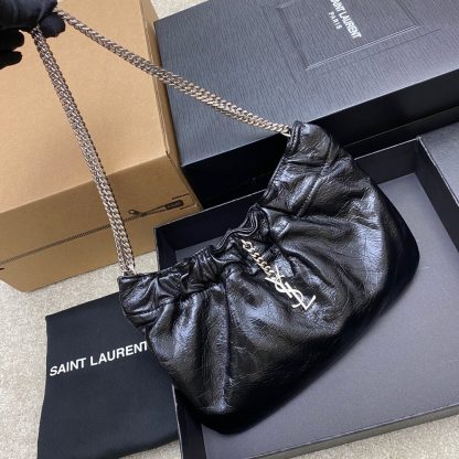 Ysl Mini leather shoulder bag cloud-shaped underarm bag chain bag - Image 5