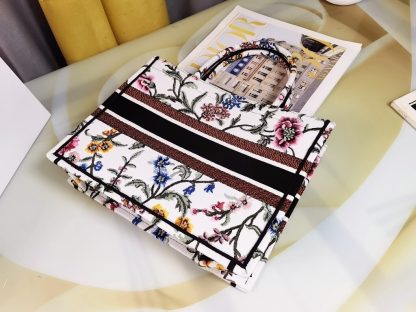 Dior White Iris Medium Book Tote Handbag - Image 5