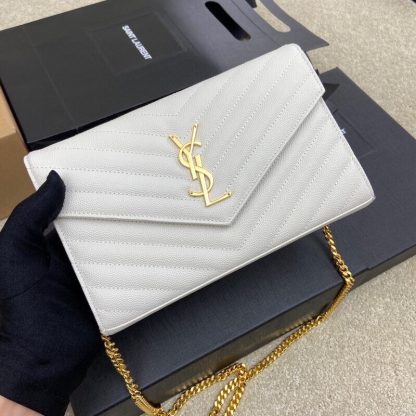 Ysl 𝑴𝒐𝒏𝒐𝒈𝒓𝒂𝒎 𝑾𝒐𝒄 caviar pattern envelope bag - Image 5