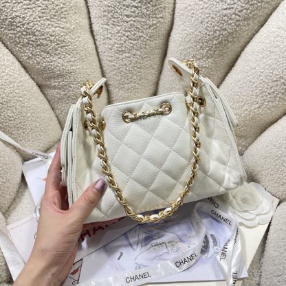 Chanel bag new style hippie hobos shiny black, gold and white versatile small bag - Image 5