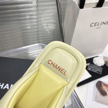 Chanel Summer Macaron Light Yellow New Bread Cute Beach Flip Flops Bottom Thickness: 2cm - Image 5