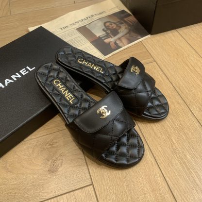 Chanel black versatile slippers that make your feet look thin and beautiful - Image 5