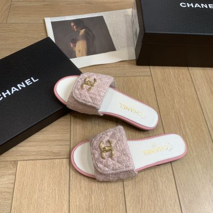 Chanel early autumn pink cute sweet fashionable slippers - Image 5