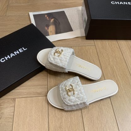 Chanel early autumn white cute sweet special and advanced slippers - Image 5