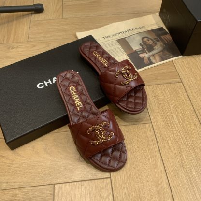 Chanel versatile red slimming slippers - Image 5