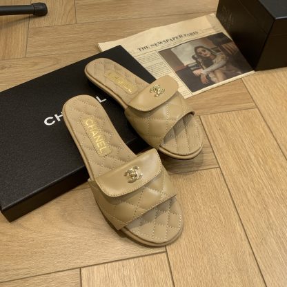 Chanel apricot all-match slimming slippers - Image 5