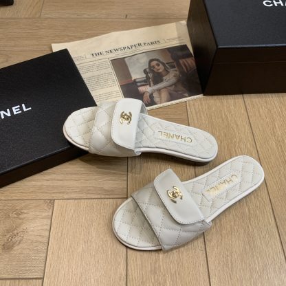 Chanel white versatile slimming slippers - Image 5