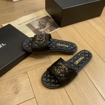 Chanel versatile black temperament and beautiful lazy slippers - Image 5