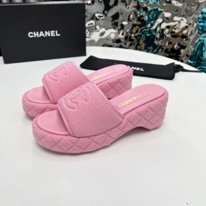 Chanel early spring pink dancing shoes series retro European and American new slippers heel height 7cm - Image 5