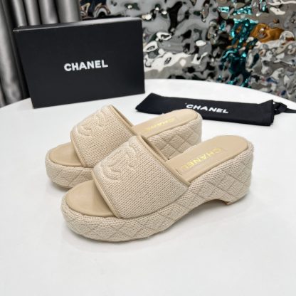 Chanel Early Spring Apricot Dance Shoes Series Retro European and American New Slippers Heel Height 7cm - Image 5