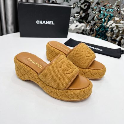 Chanel Early Spring Earth Brown Dance Shoes Series Retro European and American New Slippers Heel Height 7cm - Image 5