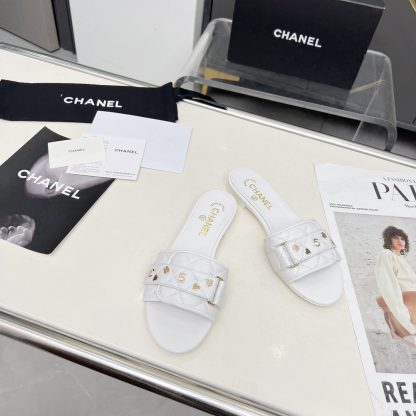 Chanel Spring/Summer Dance Shoes Collection White Delicate Slippers - Image 5