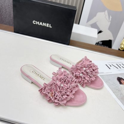 Chanel Spring/Summer Dance Shoes Collection Pink Retro Printed Brick Slippers - Image 5