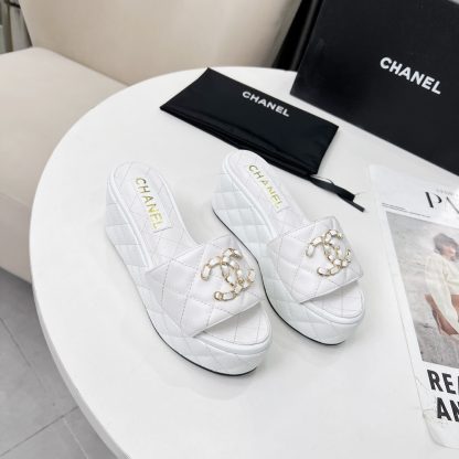 Chanel Spring/Summer Dance Shoes Series White European and American Show New Slippers Heel Height 6.5cm - Image 5
