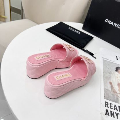 Chanel Spring/Summer Dance Shoes Collection Pink European and American Catwalk New Slippers Heel Height 6.5cm - Image 5