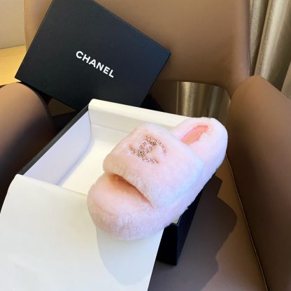 Chanel new pink pure natural lambswool slippers - Image 5