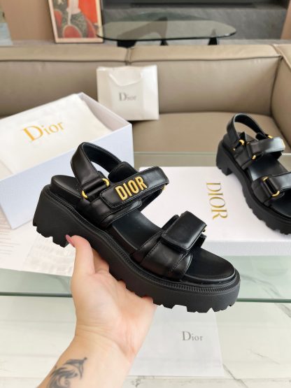 Dior popular black thick-soled mid-heel sandals - Image 5