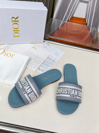 Dior embroidered cotton slippers - Image 5