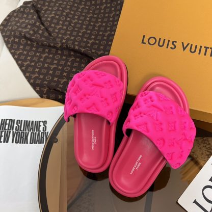 Louis Vuitton embossed silk slippers - Image 5