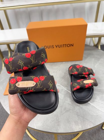 Louis Vuitton embossed logo slippers Pool Pillow Comfort flat slides - Image 5