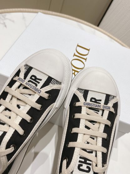 Dior Walkn series old flower embroidery thick-soled canvas shoes - Image 6