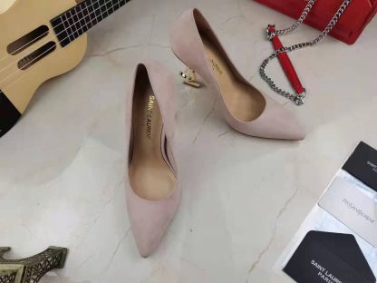 Ysl letter metal heel single shoes high heels - Image 5