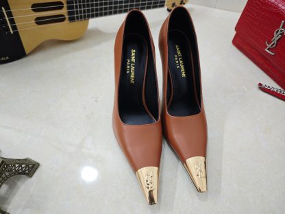 YSL high heels with YSL logo, elegant and stylish high heels.