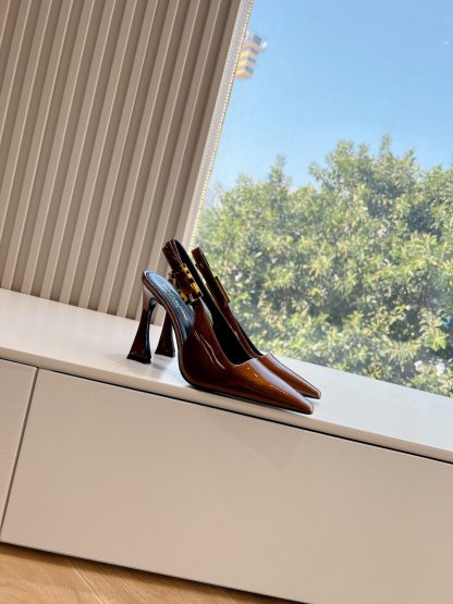 Ysl metallic studded chain high heels - Image 6