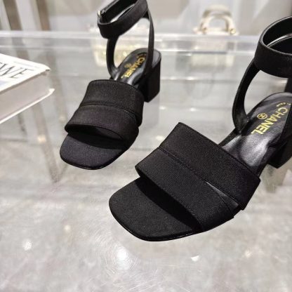 Chanel black spring and summer new classic sandals, heel height 5cm - Image 6