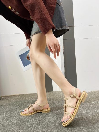 Chanel new apricot classic flip-flop intellectual and elegant sandals - Image 6