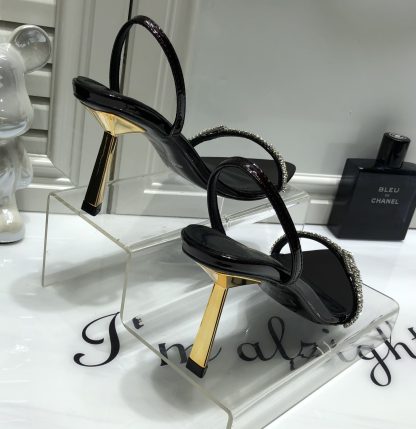 Ysl luxury metallic high-heeled sandals - Image 5