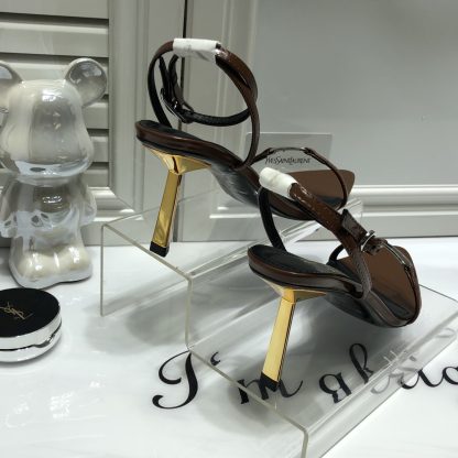 Ysl luxury metal heel sandals elegant high heels - Image 5
