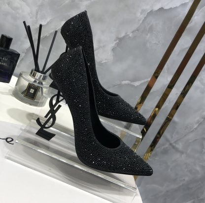 Ysl new style full diamond crystal high heels - Image 5