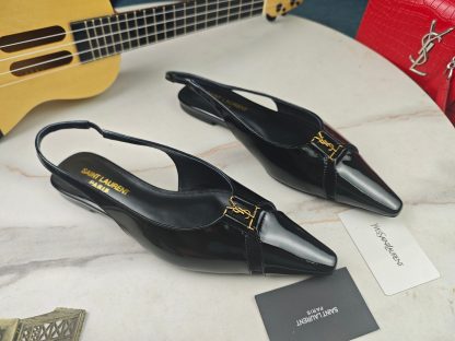 Ysl patent leather shiny flat heel ysl sandals - Image 5
