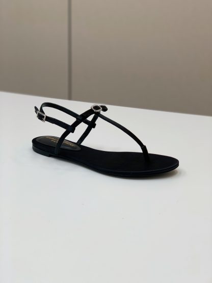 Ysl silk diamond buckle flat sandals - Image 6