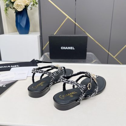 Chanel Spring and Summer Dance Shoes Series New Retro Style Black and White Sandals - Image 6