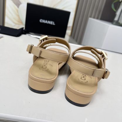 Chanel Spring/Summer Dancing Shoes Collection Apricot Slim Sandals Heel Height 5cm - Image 6