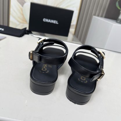 Chanel Spring/Summer Dance Shoes Collection Black Slim Sandals Heel Height 5cm - Image 6