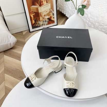 Chanel Spring and Summer Dance Shoes Series New Products White with Pearl Sandals - Image 6