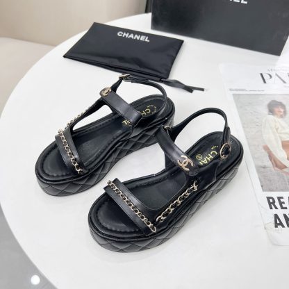 Chanel Spring and Summer Black Dance Shoes Series New European and American Catwalk Sandals - Image 6