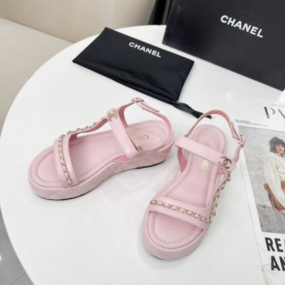 Chanel Spring and Summer Pink Dancing Shoes Series New European and American Catwalk Sandals - Image 6