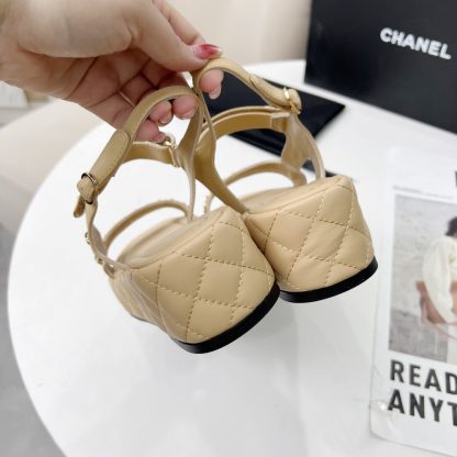 Chanel Spring and Summer Apricot Dance Shoes Series New European and American Catwalk Sandals - Image 6