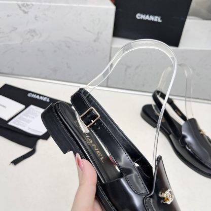Chanel Spring and Summer Dance Shoes Series New Black Small Round Head Sandals Heel Height 2.5cm - Image 6