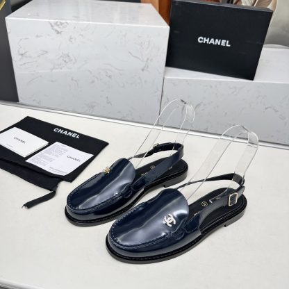Chanel Spring and Summer Dance Shoes Series New Blue Small Round Head Sandals Heel Height 2.5cm - Image 6