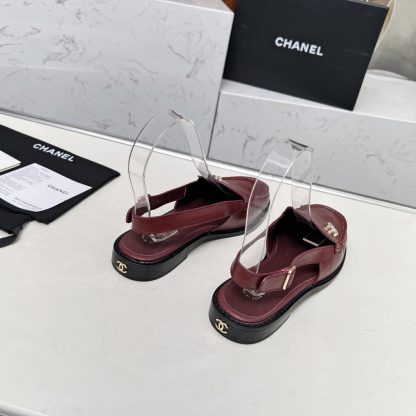 Chanel Spring and Summer Dance Shoes Series New Red Small Round Head Sandals Heel Height 2.5cm - Image 6