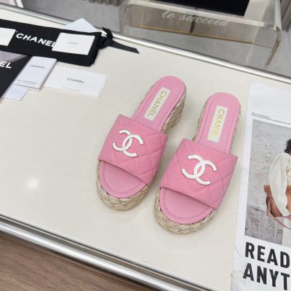 Chanel pink spring and summer dancing shoes series slimming sandals with heel height 6.5cm - Image 6