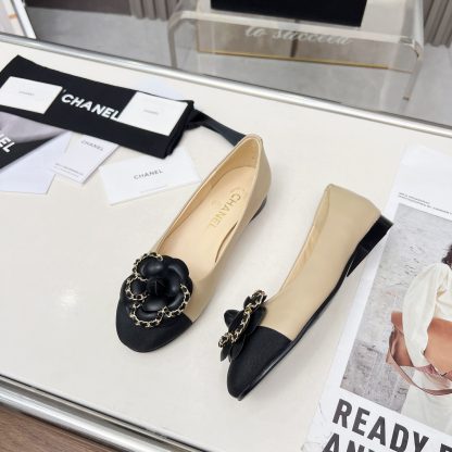 Chanel Spring/Summer Dancing Shoes Series Small Round Toe Apricot Flat Sandals Heel Height 1.5cm - Image 6