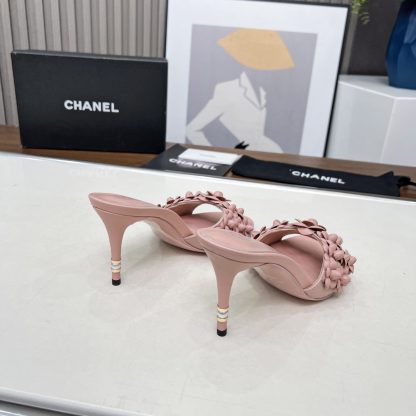 Chanel Spring and Summer Pink Dancing Shoes Series New Custom Flower Sandals Heel Height 8.5cm - Image 6